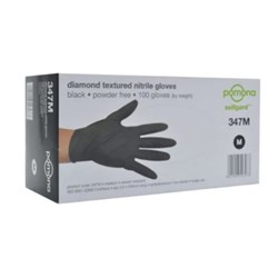 SALE POMONA 240MM NITRILE BLACK DIAMOND GRIP P/FREE GLOVES L 100/BOX