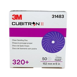 3M 31483 737U CUBITRON II HOOKIT CLEAN SANDING DISC P320 150MM BOX/50
